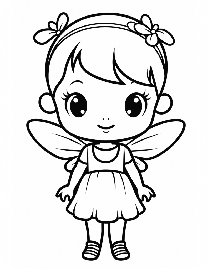 Baby fairy coloring page