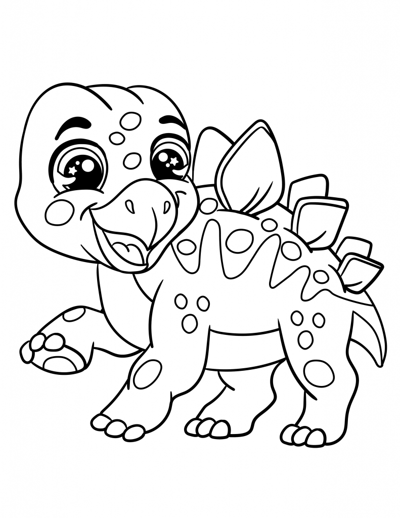 Baby stegosaurus coloring page