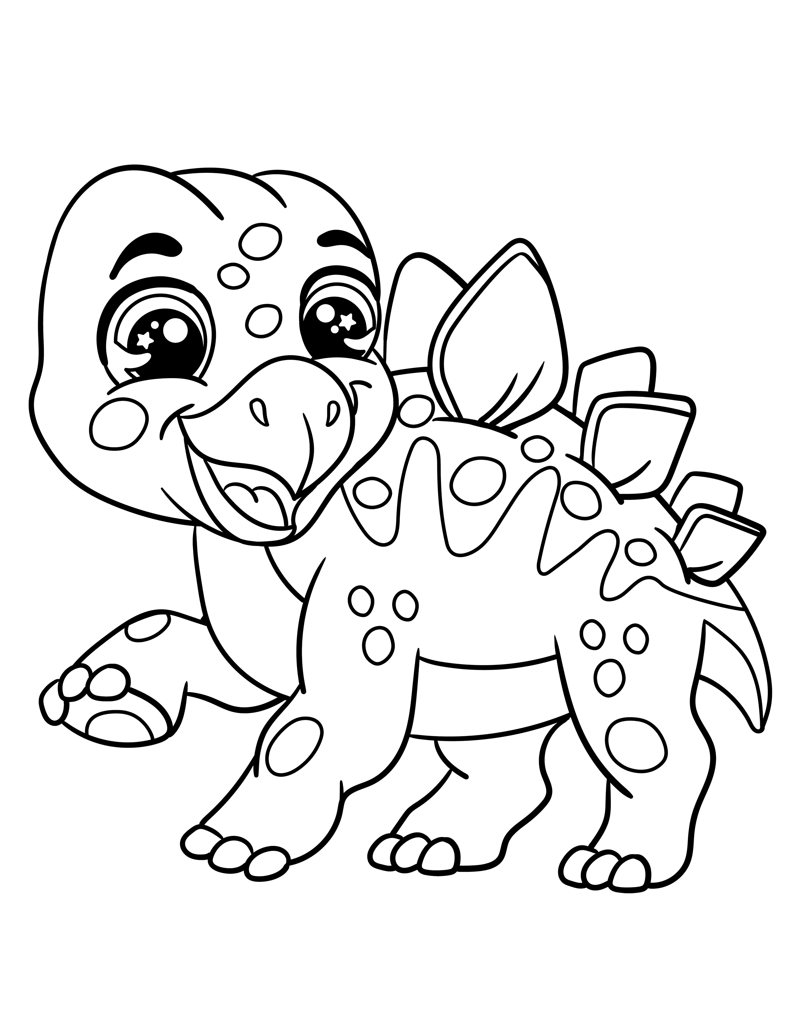 Baby stegosaurus coloring page