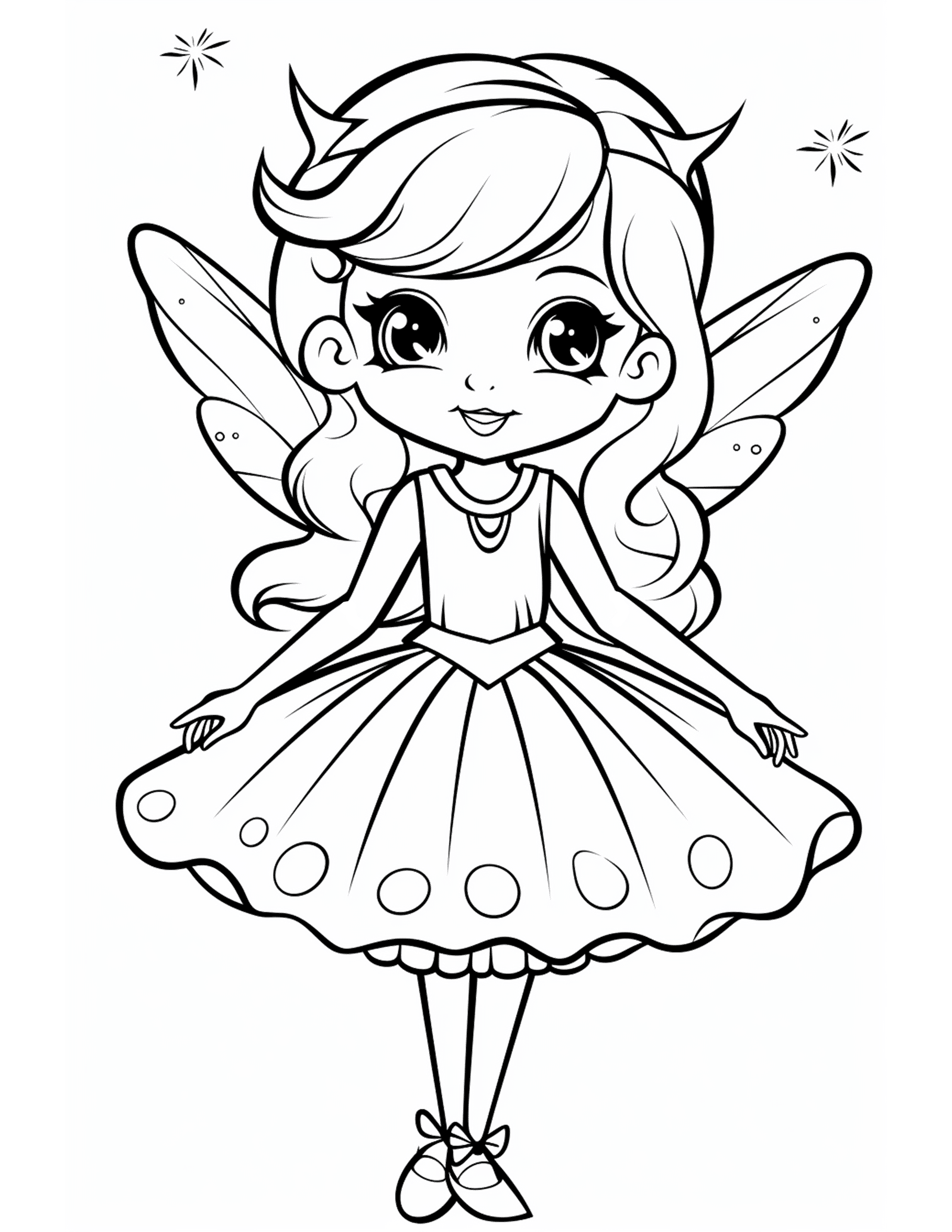 Cute twinkle fairy coloring page