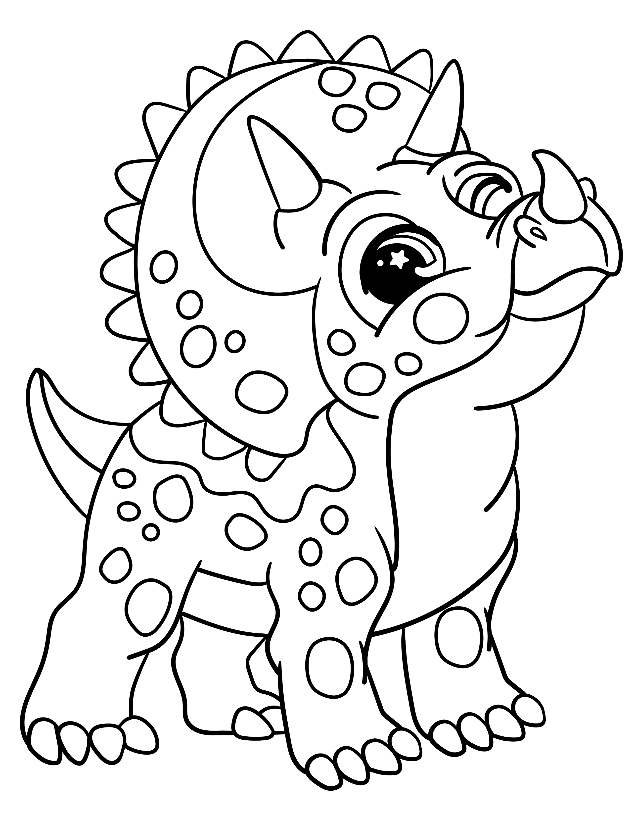 Cute baby triceratops coloring page