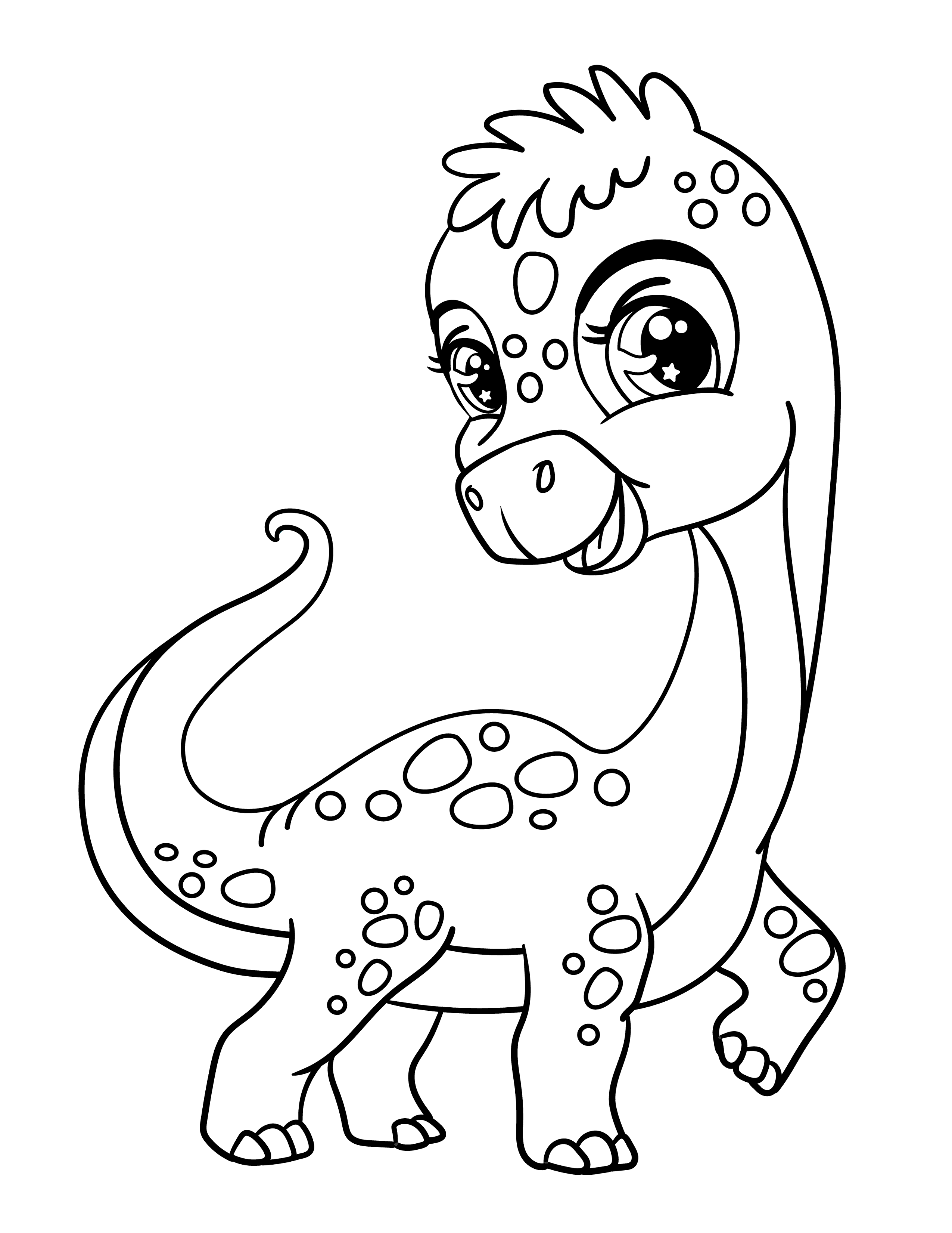 Long neck dinosaur coloring page