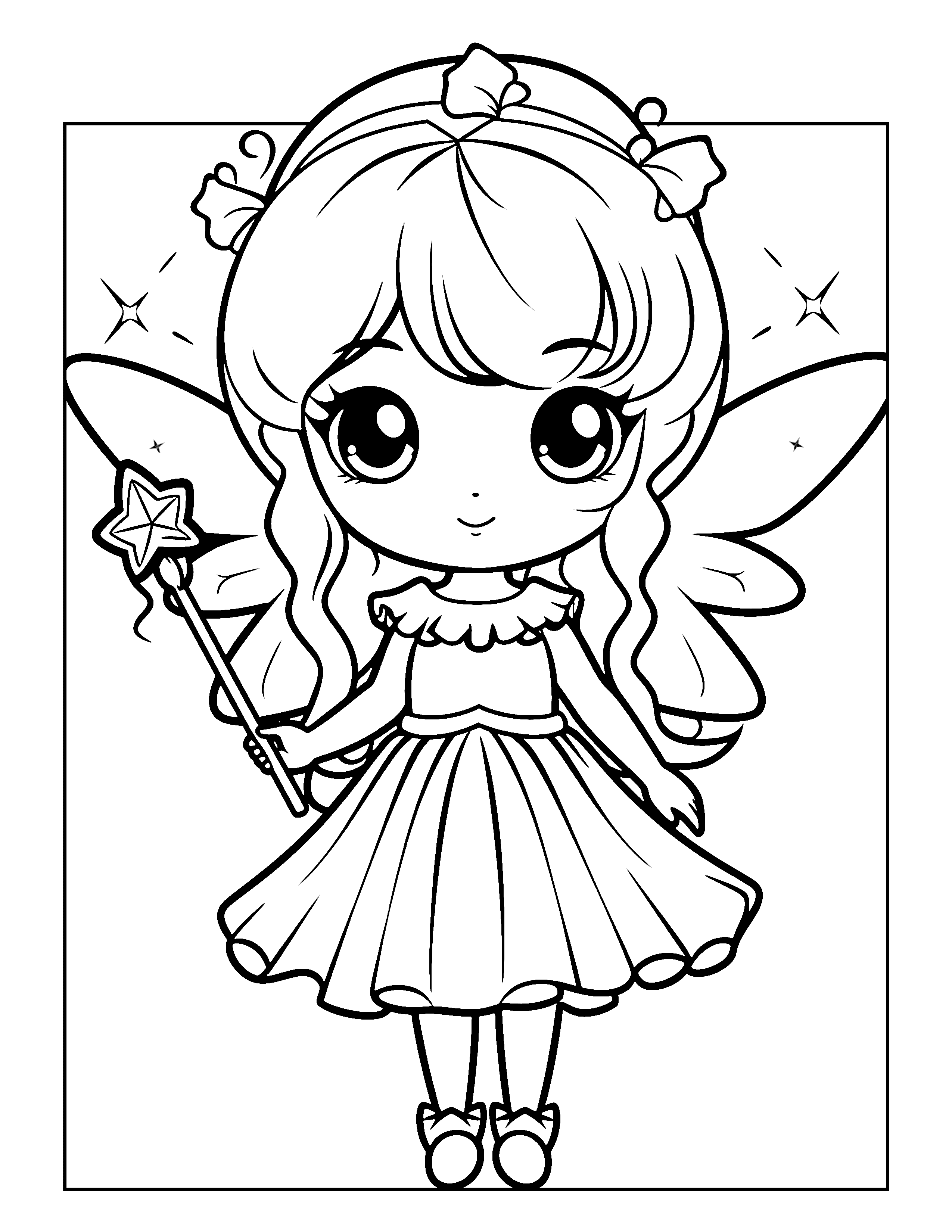 Sarah the fairy coloring page