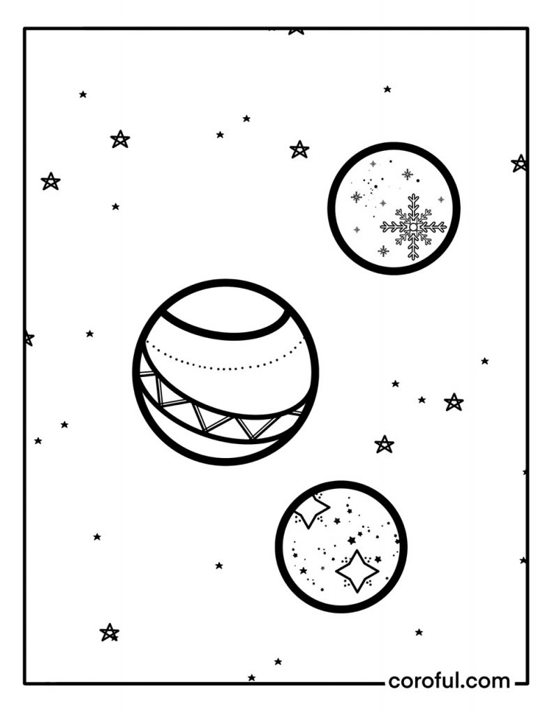 Christmas balls for Christmas tree coloring page