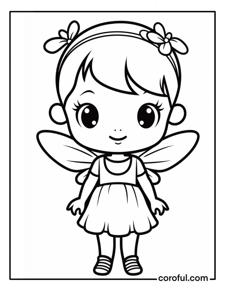 Baby fairy coloring page