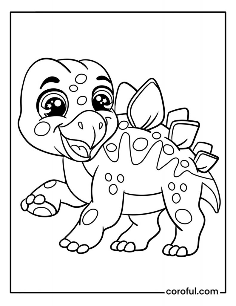 Baby stegosaurus coloring page