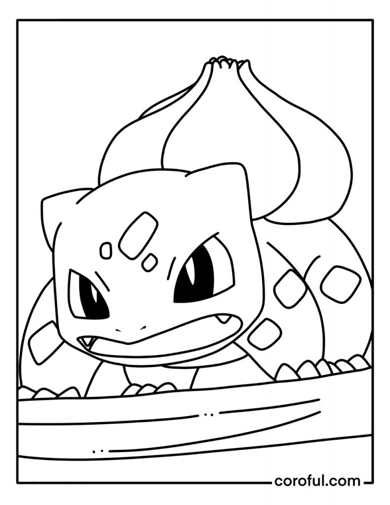 Bulbasaur angry coloring page