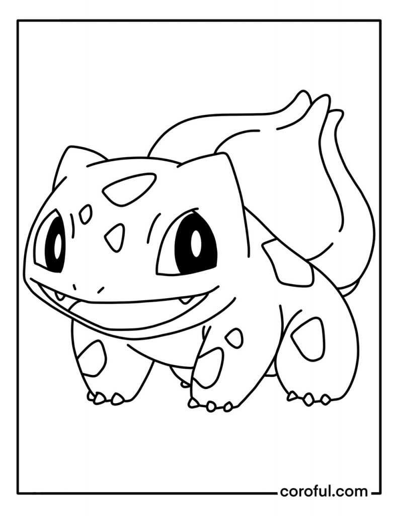 Bulbasaur smiling coloring page