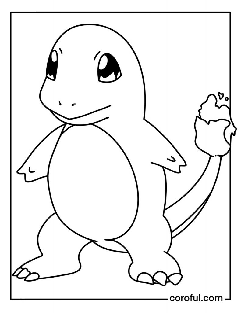 Charmander hunting coloring page