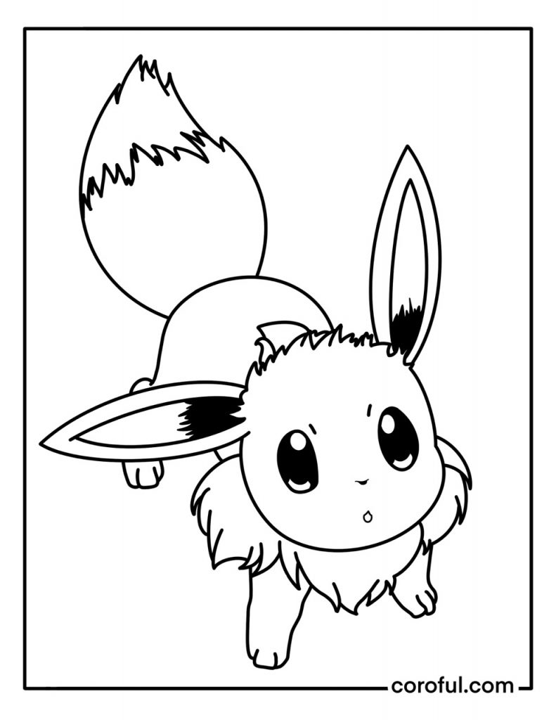 Eevee confused coloring page