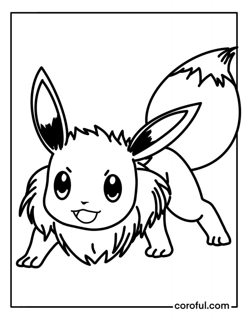 Eevee ready to attack coloring page