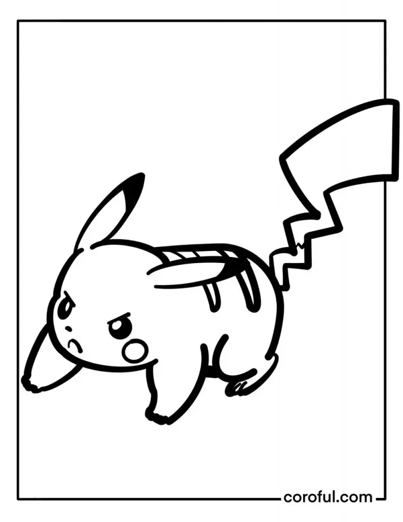 Pikachu quick attack coloring page