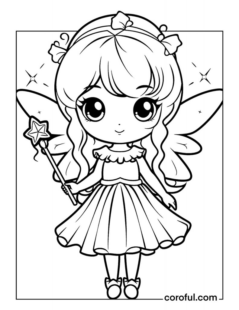 Sarah the fairy coloring page