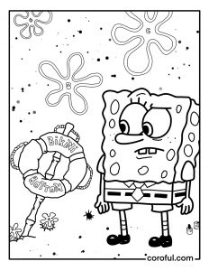 Spongebob at bikini bottom coloring page