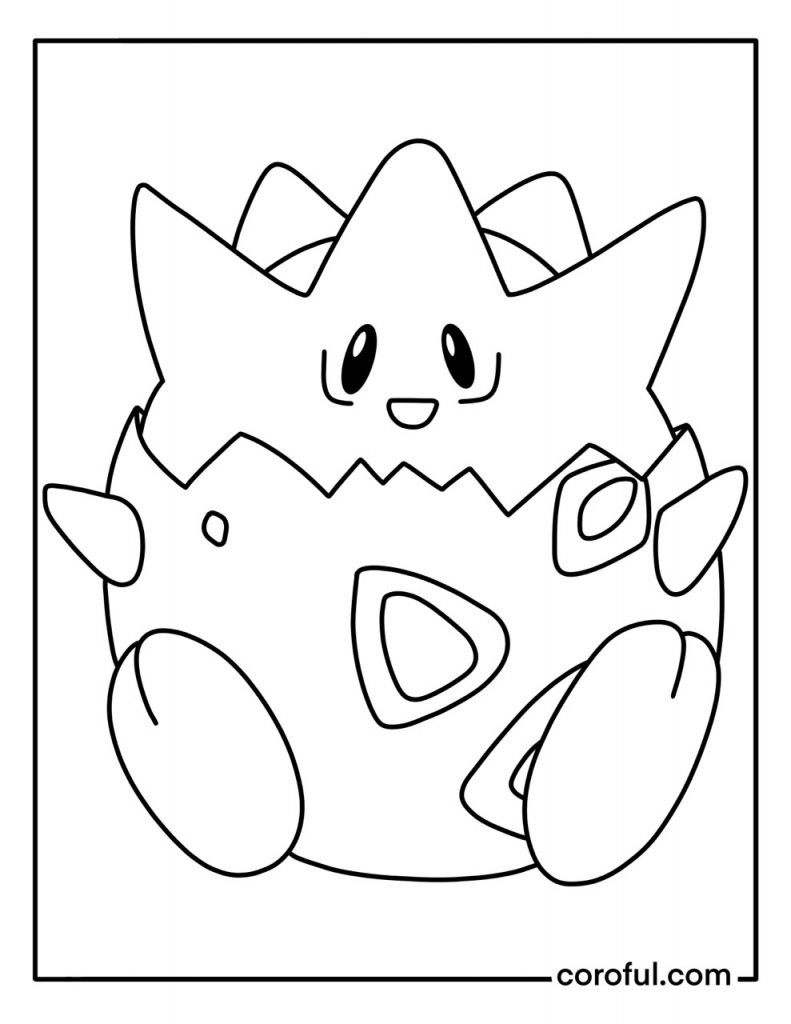 Togepi happy coloring page