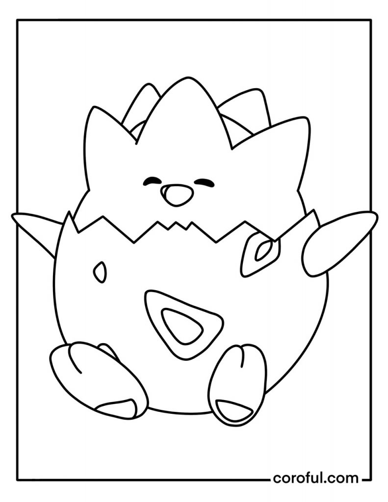 Togepi joyful coloring page