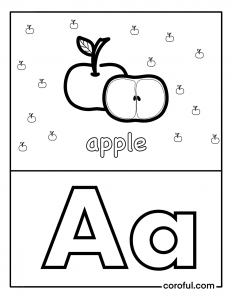 Alphabet with drawing A coloring page